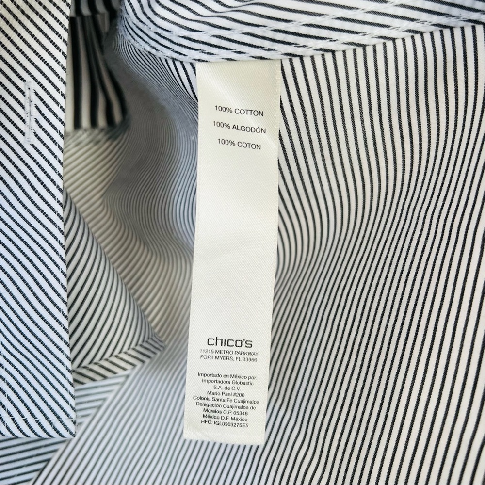 Chico’s no iron striped long sleeve button down shirt - Picture 5 of 7